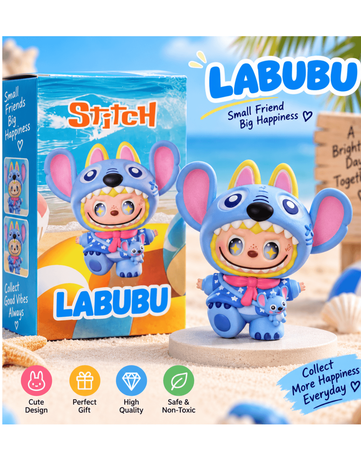 Cute Blue Bunny Monster