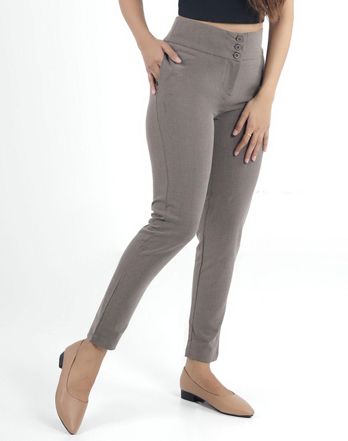 HUF & DEE Women's Slim Fit High Waist Three Botton Formal Pant