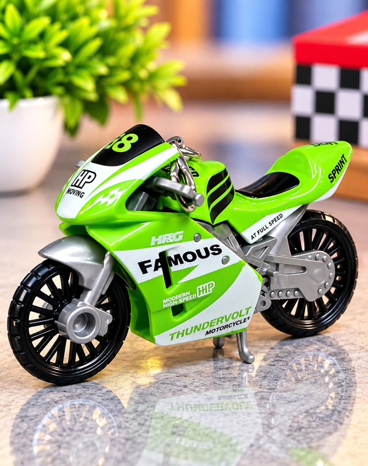 Sporty Bike Key Tag